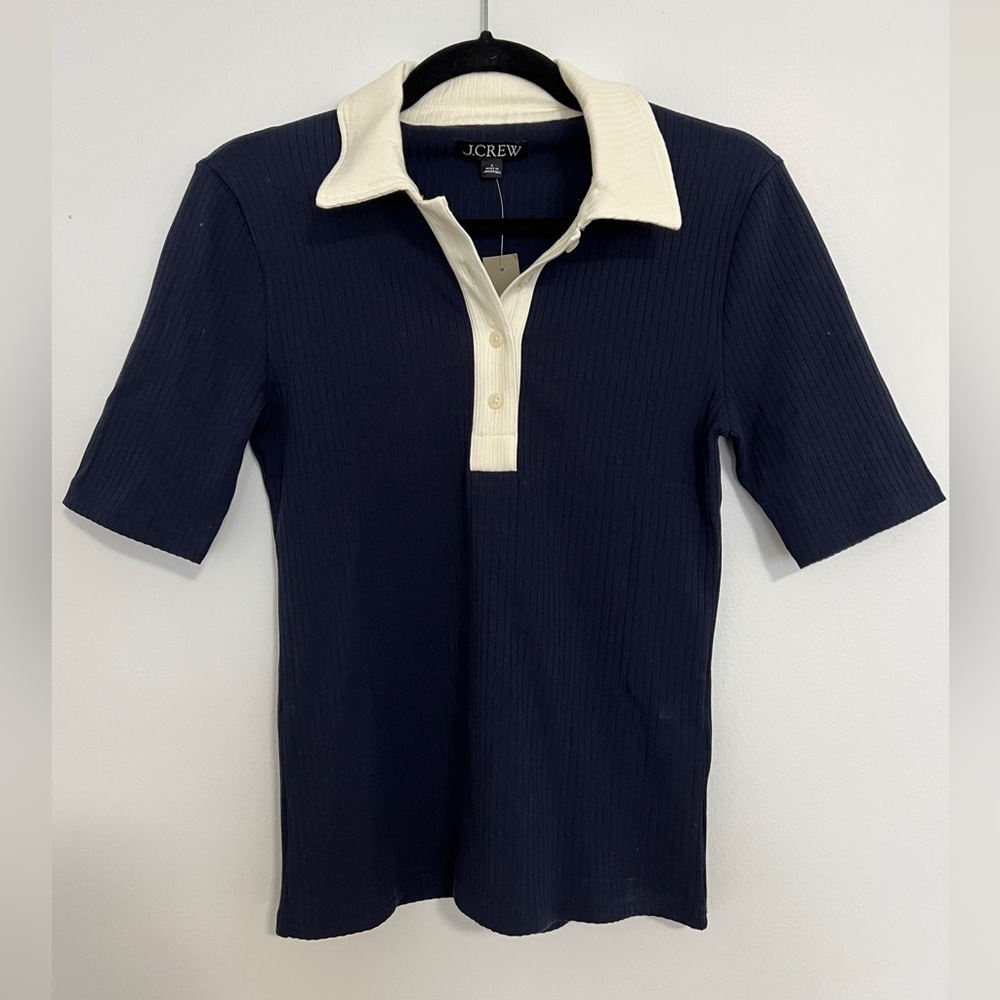 J. Crew Premium Rib Short Sleeve Polo Shirt